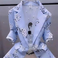 Summee 2021 cienki Western-stylowy kombinezon kurtka damska sweter jednoprzyciskowy druk samokształcenie krem przeciwsłoneczny Temperament moda 3